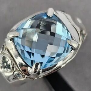 John Hardy Silver and Blue Gemstone Ring